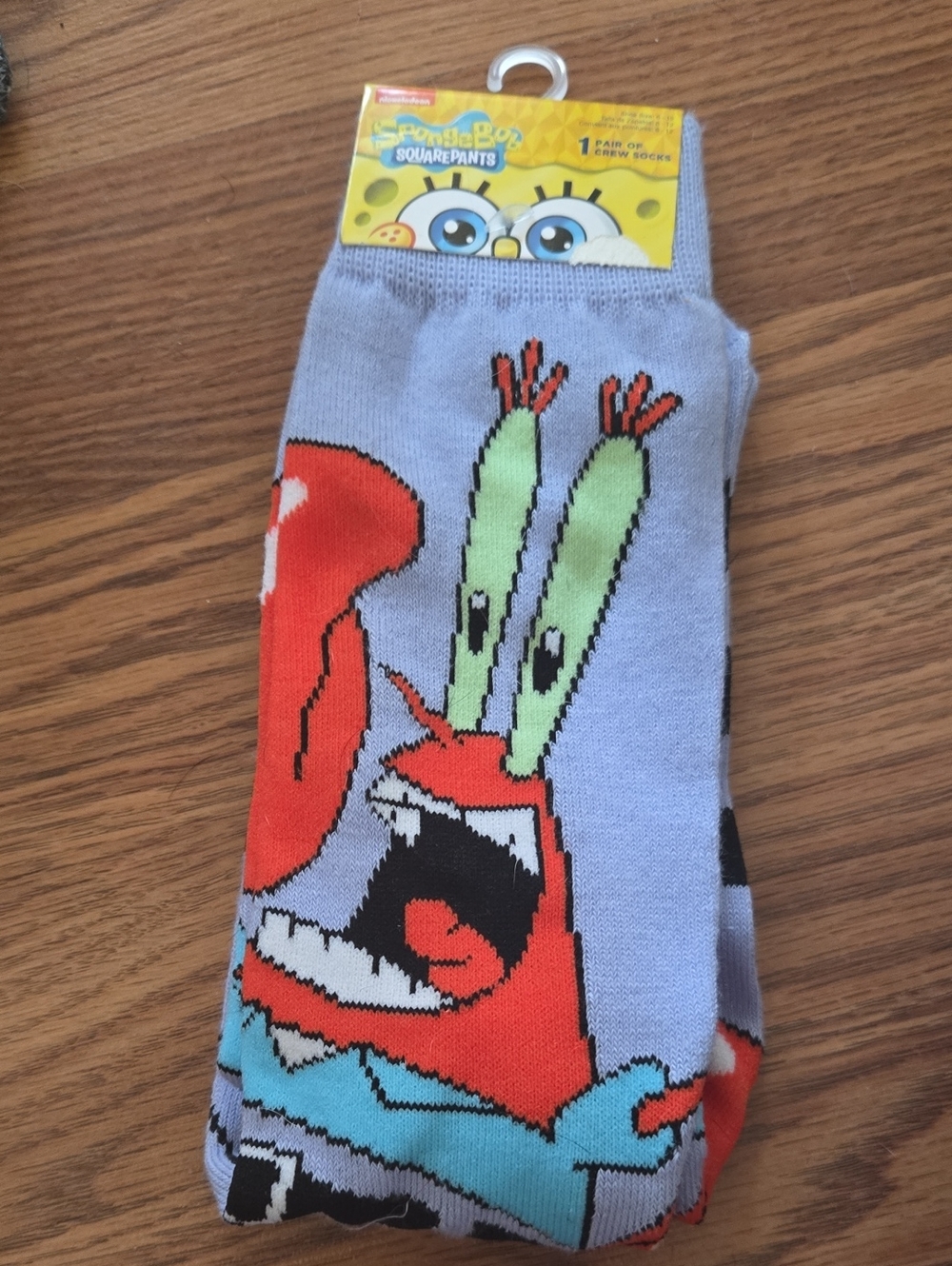 SpongeBob SquarePants Mr. Krabs Crew Socks - Light Gray, Red & Green